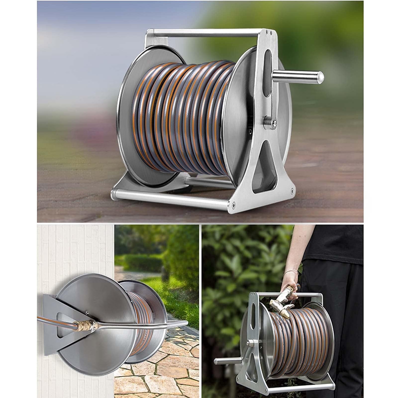 Strumenti di irrigazione, avvolgitubo in Acciaio Inossidabile, Supporto per Tubi da Giardino Resistenti all'Acqua per Esterni, Durevole per Giardinaggio, irrigazione, Fiori, Cortile, Prato,
