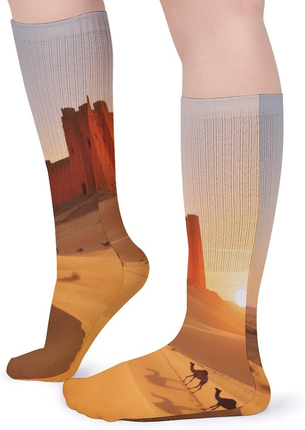 Ancient Castles Crew Socks High Stocking Thermal Socks | Tube Socks-Breathable-Moisture-Soft-wicking for Hospital Pilates Yoga for women men Grippy for office and daily walking