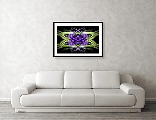 Miniatura 5 de Verdant Spring Tangle Digital Twirl from Spring Floral Photograph Unframed Modern Art Design Abstract Contemporary Home Black Lime Violet Print