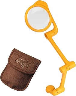 ENGINEER SL-64 Compact Magnifying Glass with 3.5x Magnification, Articulating Arm, Self Standing, Comes in Custom Pouch (Made in Japan)