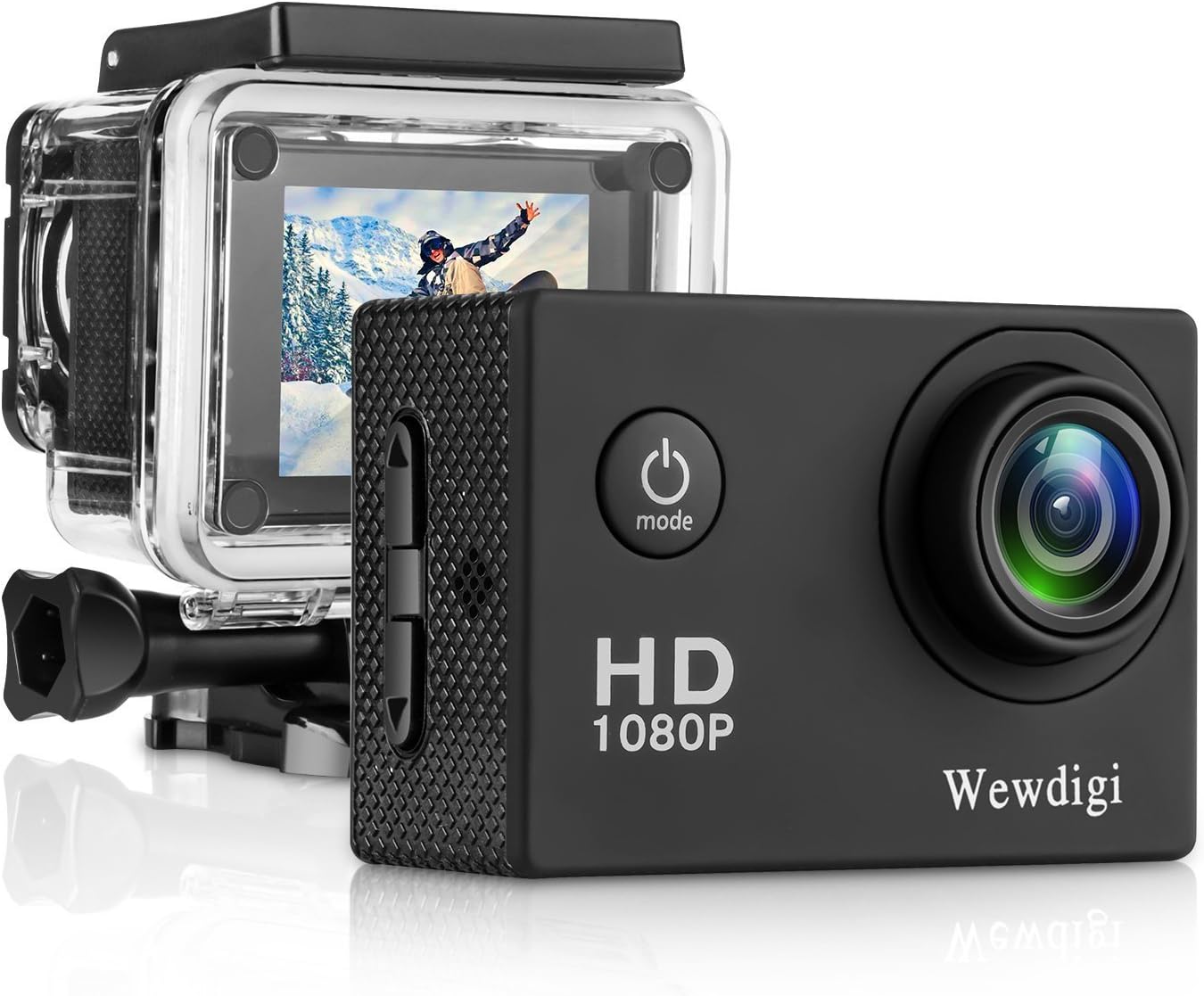 Wewdigi EX300 Action Camera, 12MP 1080P 2 inch LCD Screen, Waterproof Sports Cam 140 Degree Wide Angle Lens, 30m Sport Camera DV Camcorder with 9 Accessories Kit