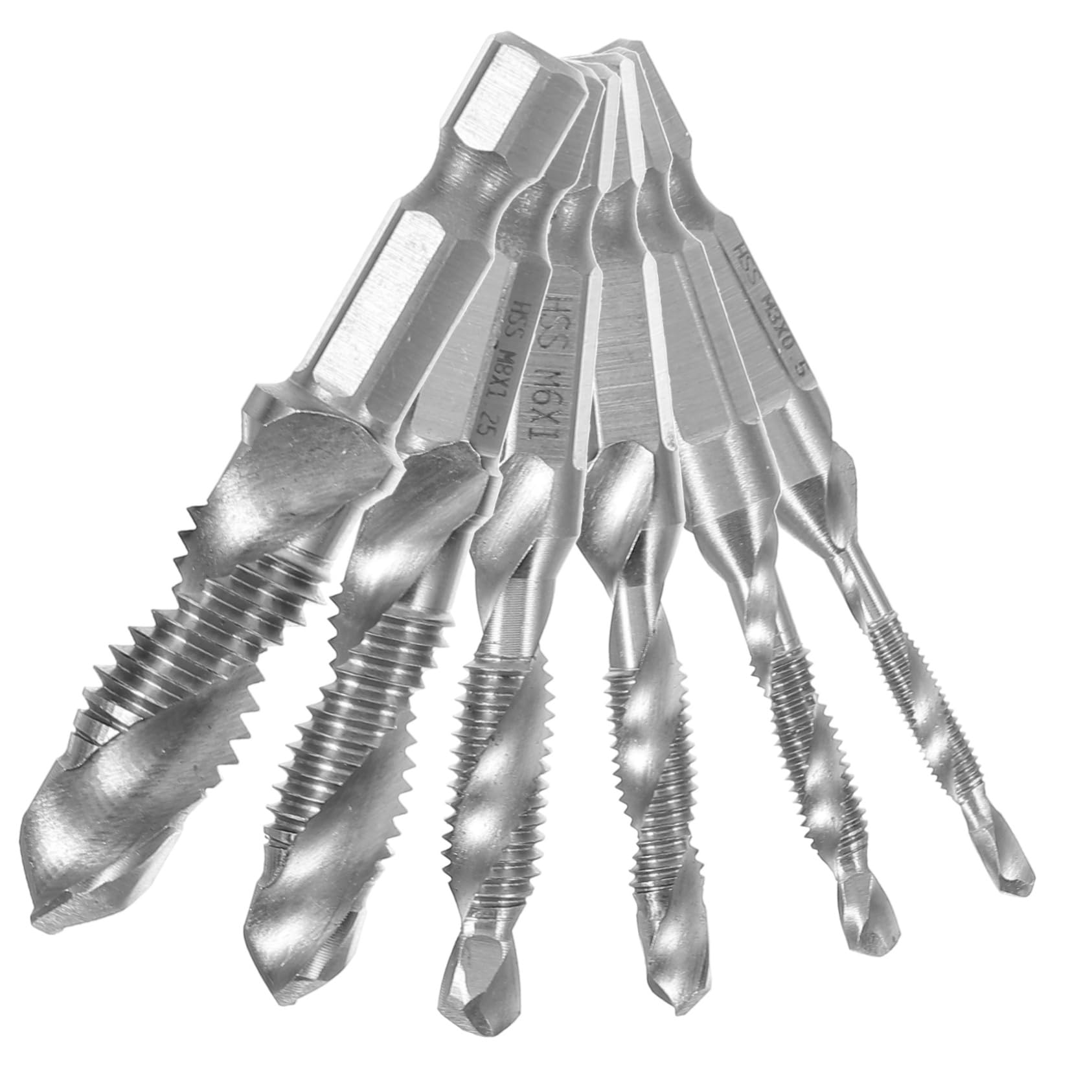 SHINEOFI 4 Set Punte per Trapano per Foratura Filettatura e Sbavatura Design con Lame Oblique per Massima Efficienza e Precisione