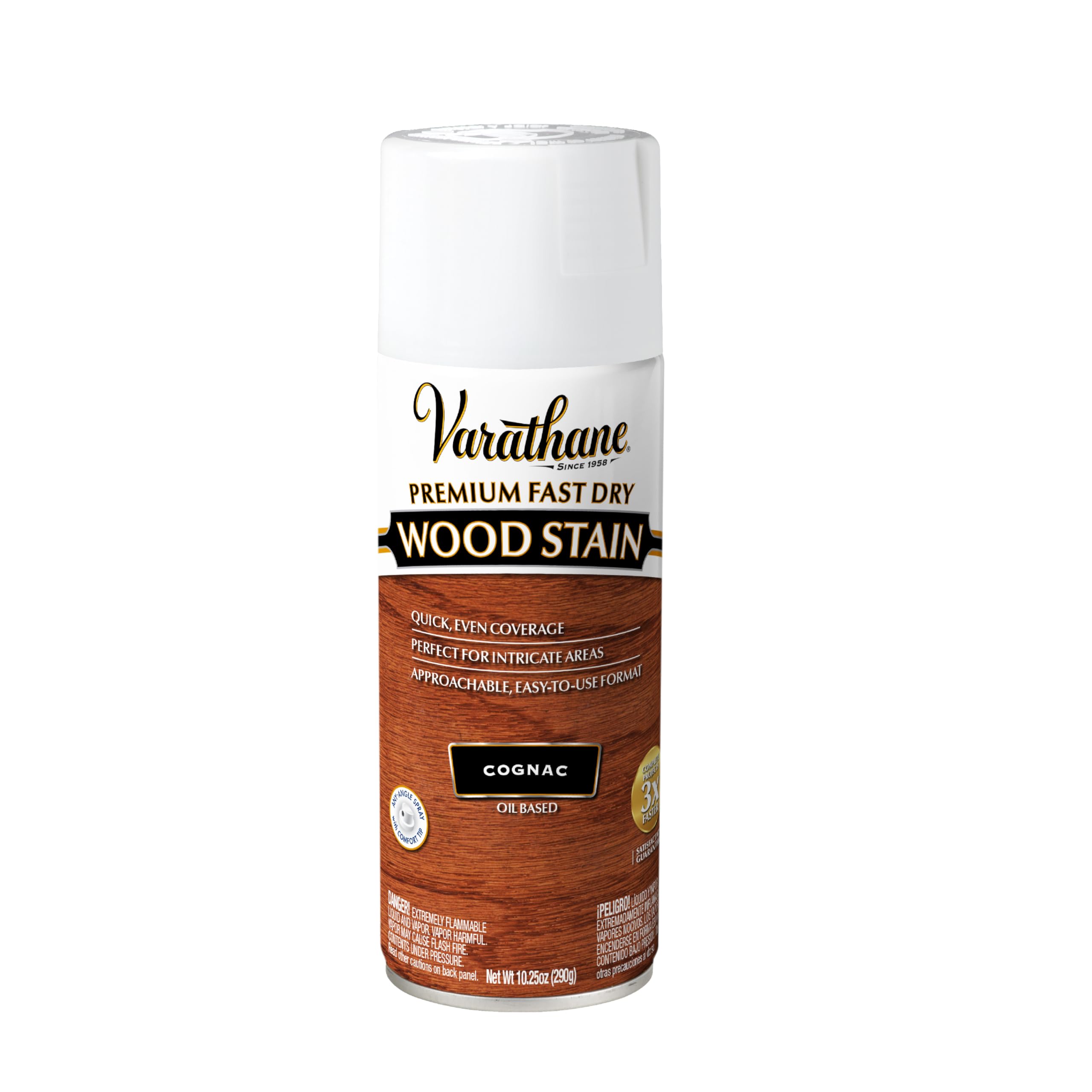 Varathane Premium Fast Dry Wood Stain Spray, 10.25 oz, Cognac