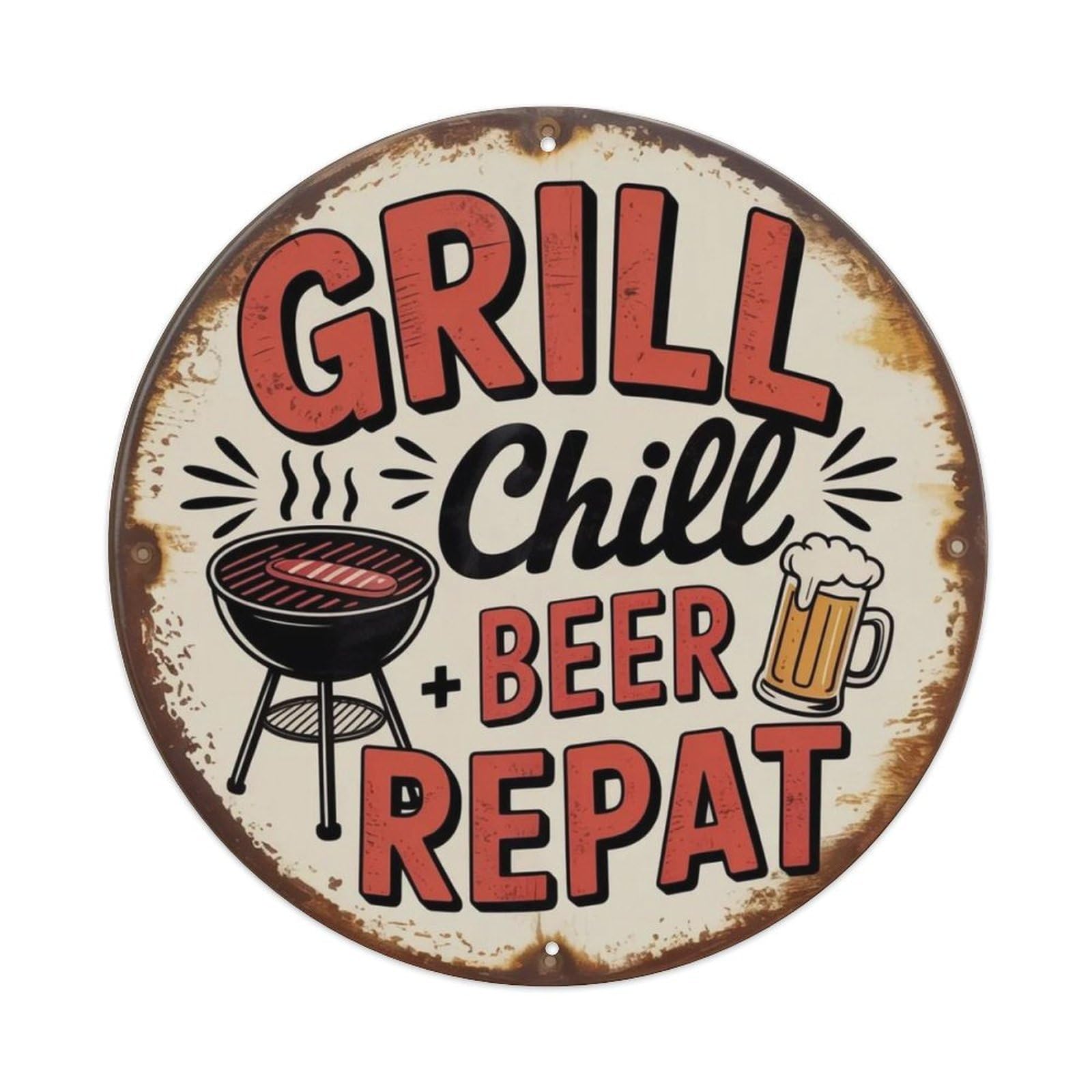 BBQ Grill Metal Tin Sign Plaque
