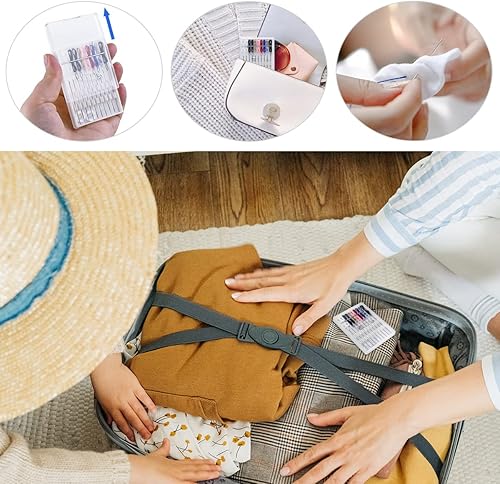 Miniatura 4 de Kit de costura de fijación rápida de 10 cajas para viajes y hogar, kit de agujas preroscadas para reparación de ropa para suministros de costura