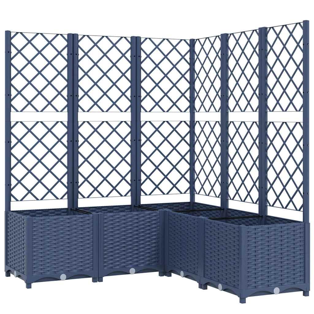 vidaXL Garden Planter with Built-In Trellis - Outdoor Weather-Resistant Polypropylene Plant Stand for Terrace, Balcony, Entryway - Dark Grey — image 1