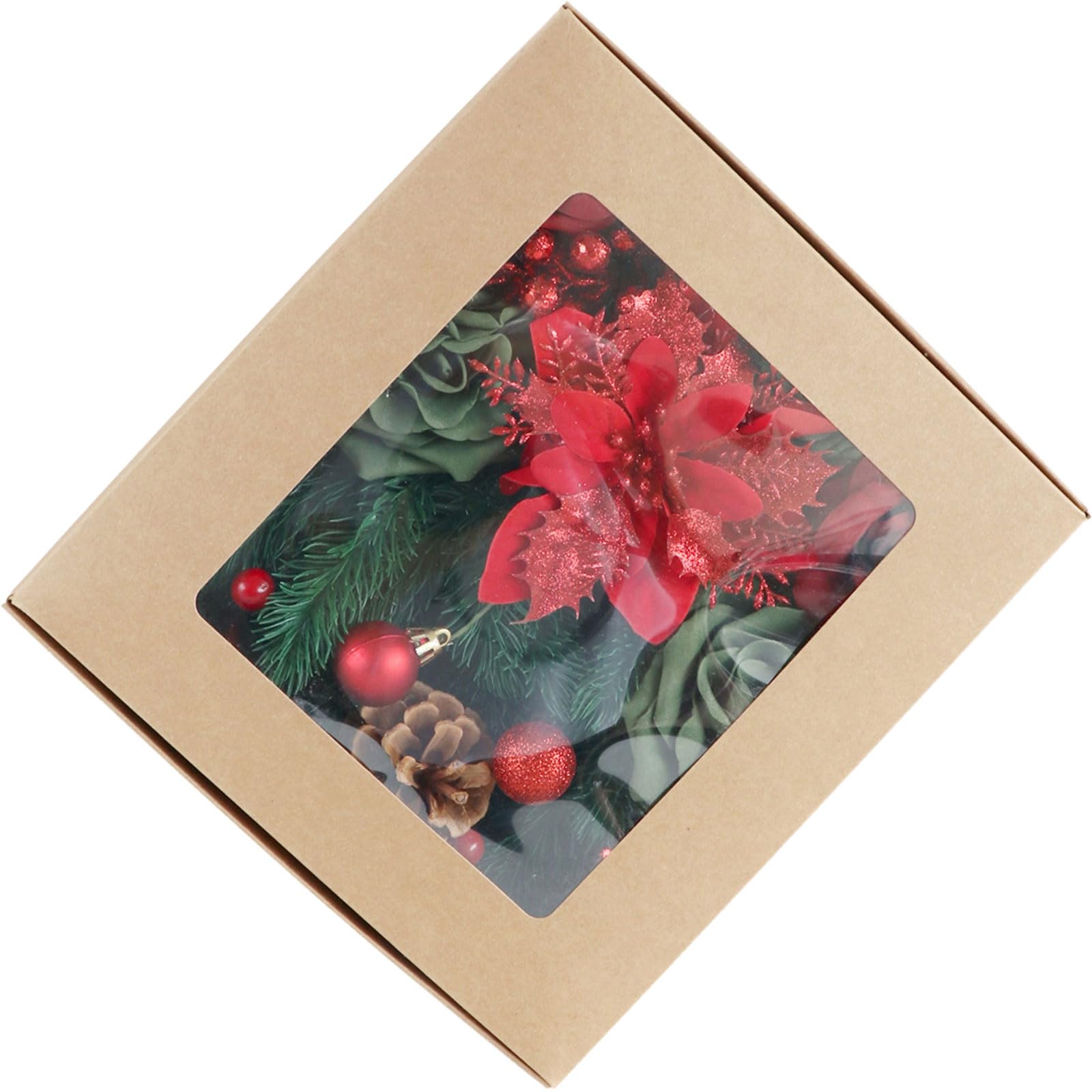 Buxuaaaa Festival Seasonal Floral Craft Set Elegant Silk Flower Box Assortment for Christmas Tree Embellishments Festival Wreath Making Set
