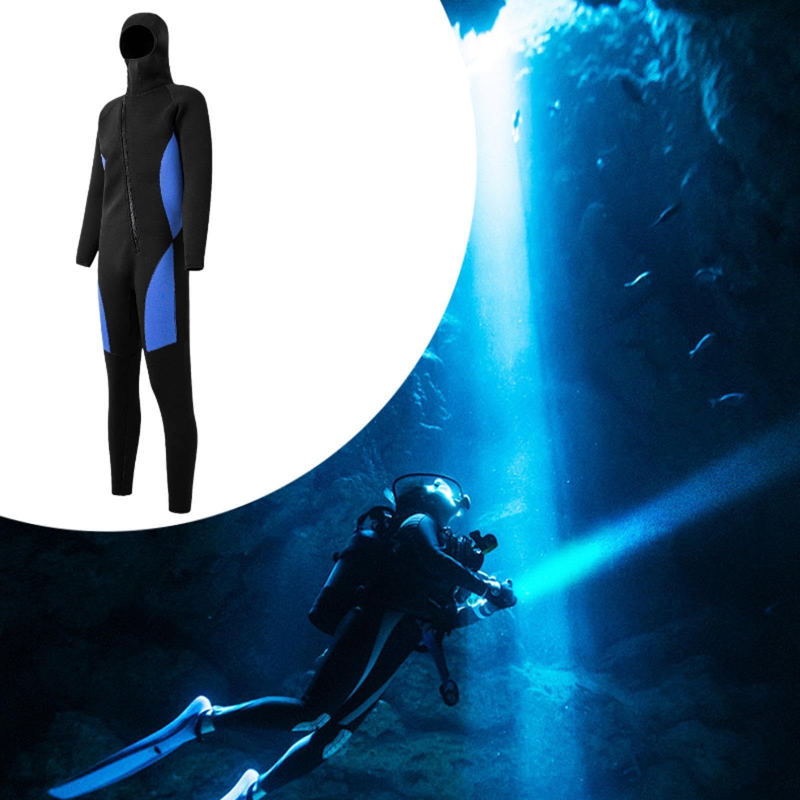 F Fityle Mute Complete 3mm Muta Uomo Donna Muta da Sub in Neoprene Cerniera Frontale Felpa con Cappuccio Snorkeling Tuta da Surf Manica Lunga