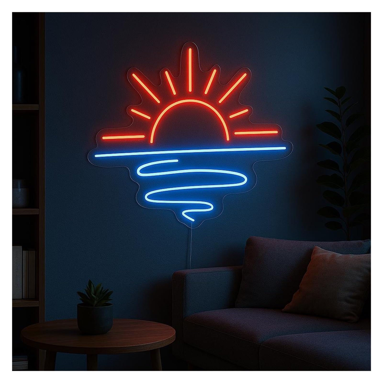 SHOUXI Sign Lamp Sunset Neon Sign, Suitable for Living Room, Or Lounge Wall Decor with Dimmable 45cm