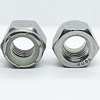 Vista 4 de 100 - Tuerca hexagonal de nailon y rosca de acero inoxidable - para pernos de 1/2 pulgada - Tuercas de seguridad de calidad (100)
