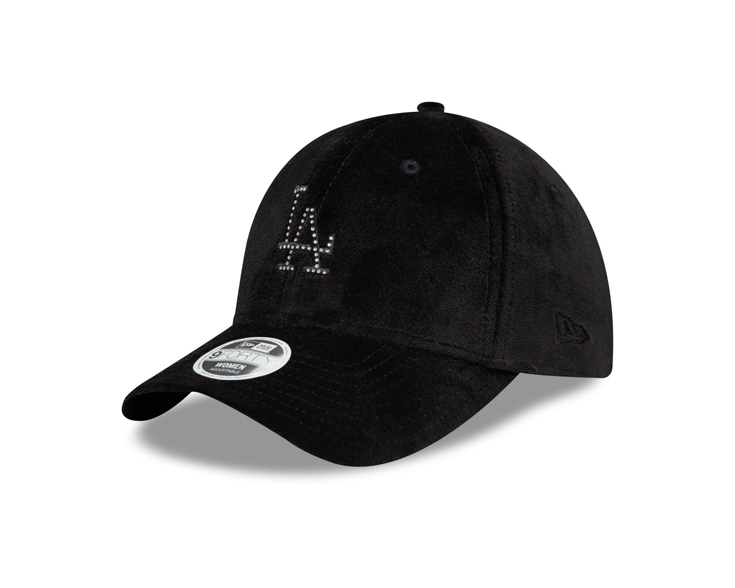 New Era NY Cap for Women Team Logo Tonal Rhinestones New York Yankees hat MB Baseball Elegant Velour Black โ image 1