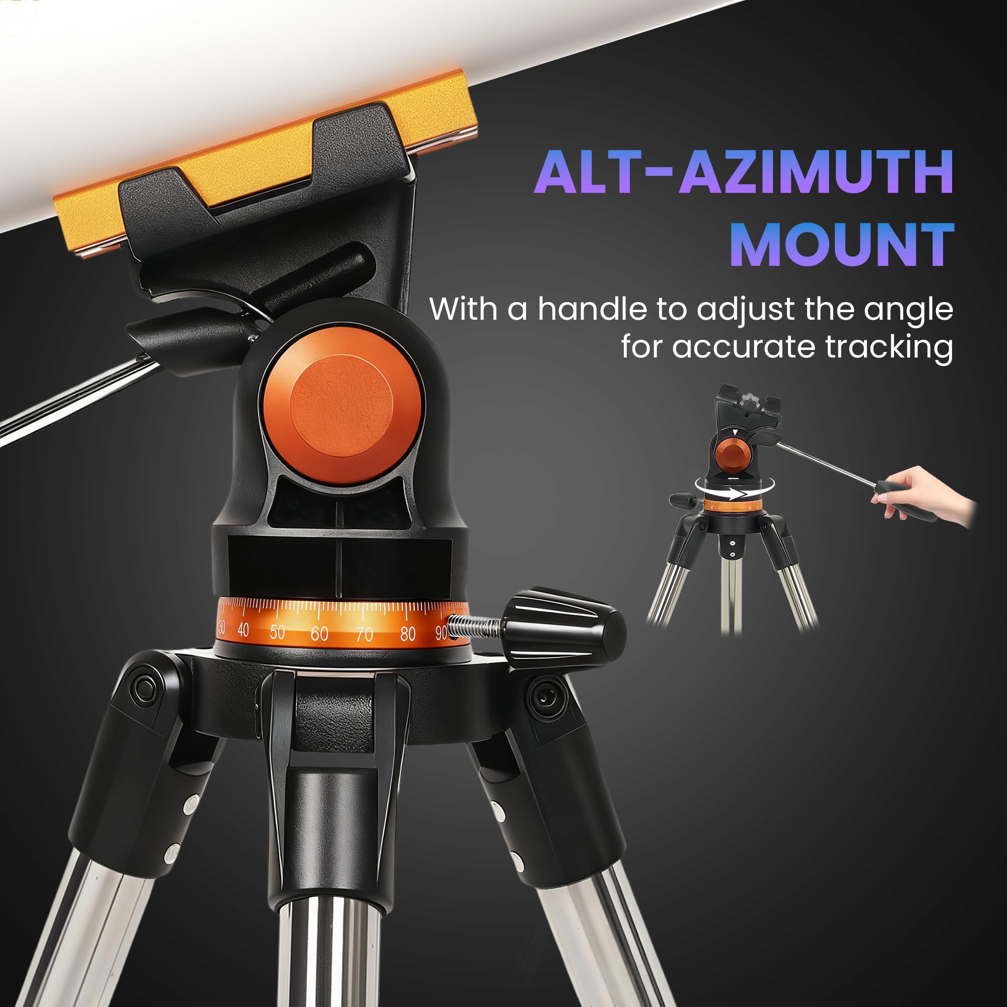 Outsunny Telescopio Astronómico con Apertura de 80mm/500mm, 40X/16X Telescopio Refractor Portátil con Adaptador de Teléfono, Estuche de Transporte, Trípode de Altura Ajustable para Adultos, Blanco y