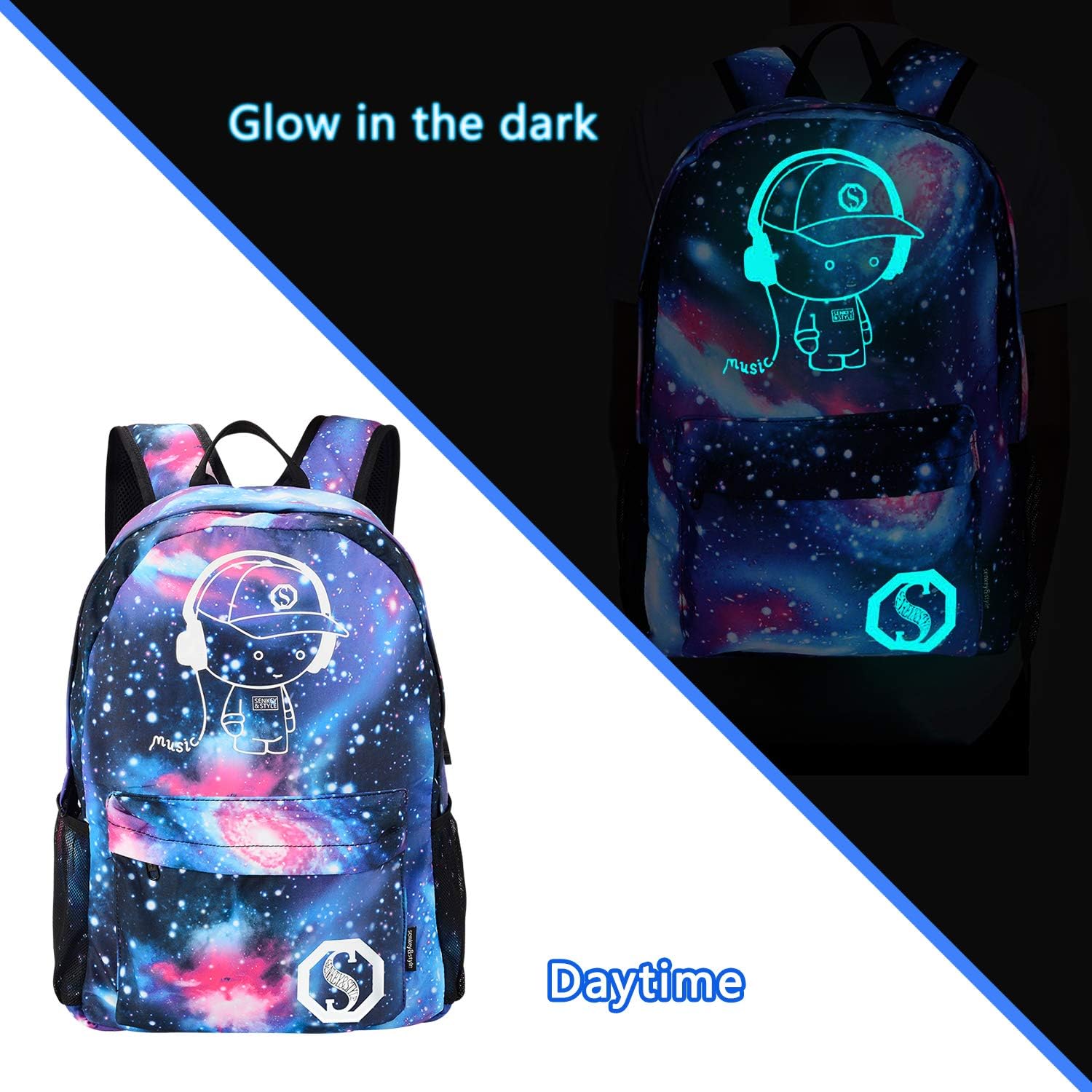 Anime Luminous School Backpack with USB Charging Kuwait Ubuy