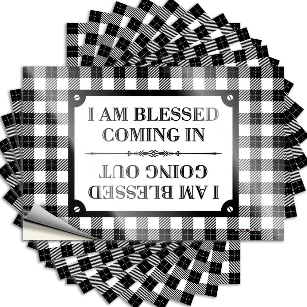 Tattoos Guys Peel and Stick - I Am Blessed Coming in and Going Out Bumper Small Waterproof Vinyl for Boss(12X18CM)