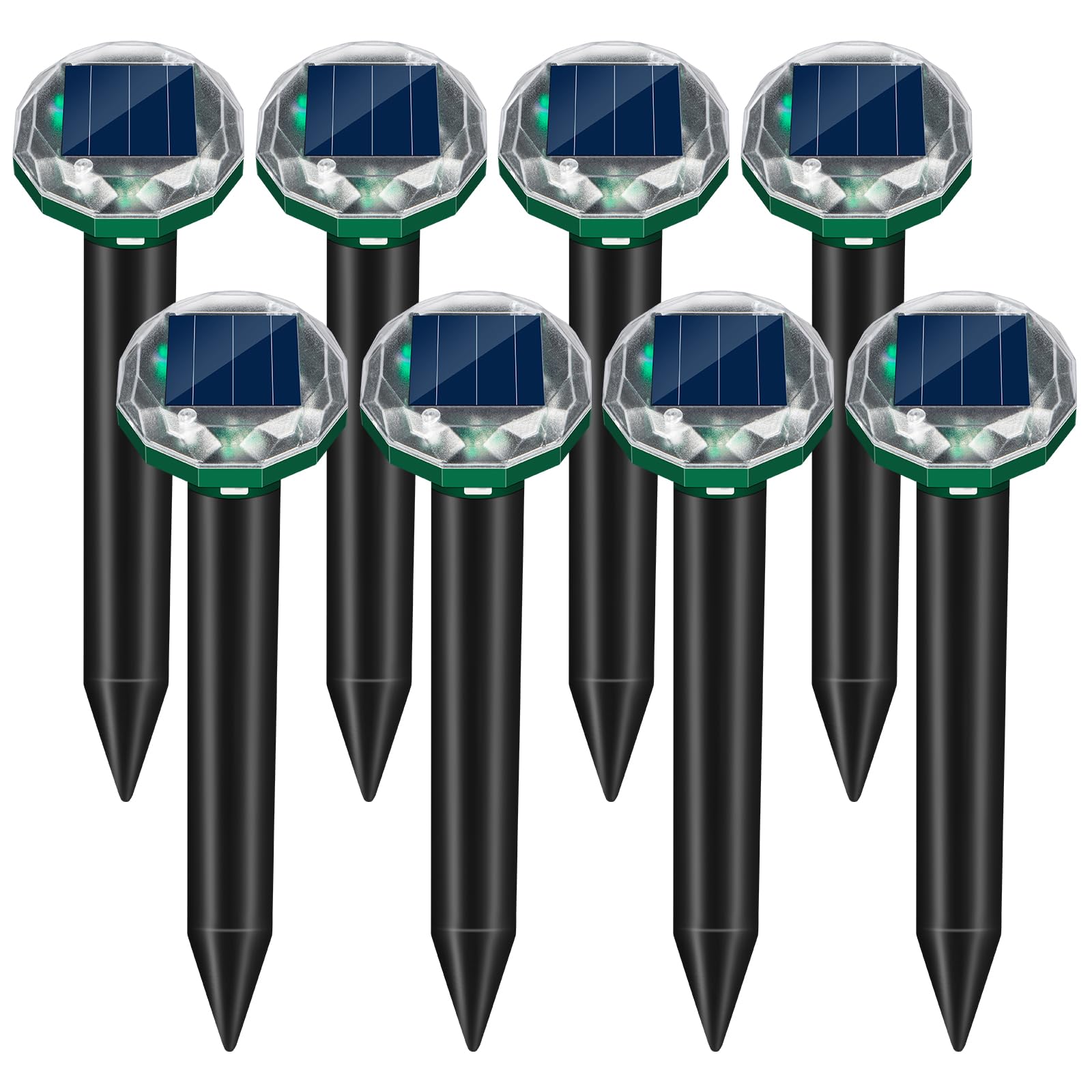 Confezione da 8 trappole Gopher Hawk ad energia solare, deterrente per talpe per cortile, trappole per gopher che funzionano meglio, impermeabili, deterrenti per talpe, serpenti per prato da cortile