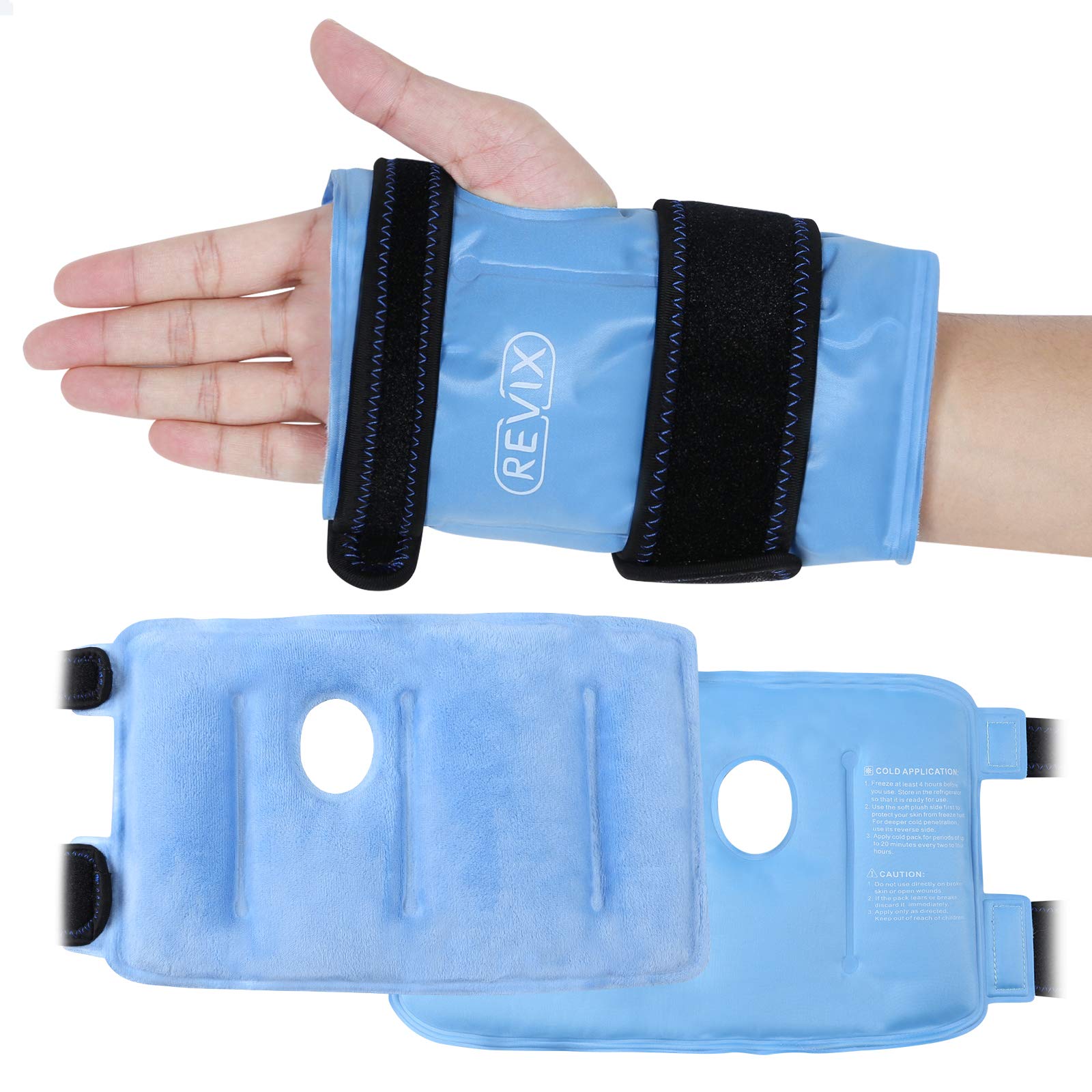 REVIX Wrist Ice Pack Wraps for Carpal Tunnel Relief (2Piece Set