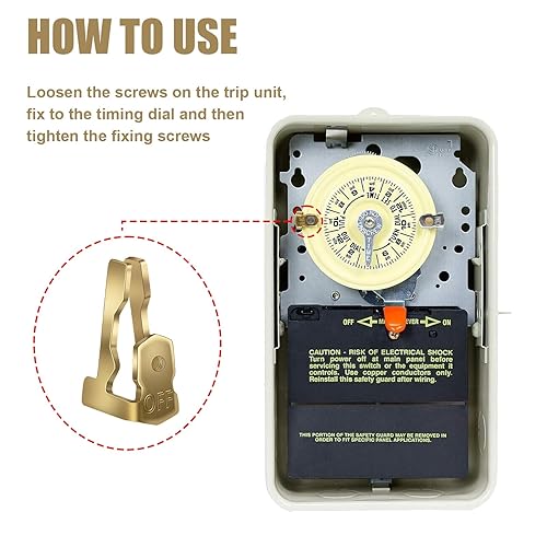 Miniatura 4 de BOXOB 10 clips de encendidoapagado para temporizador de piscina, oro y plata, actuador deslizante, funcionamiento automático, compatible con