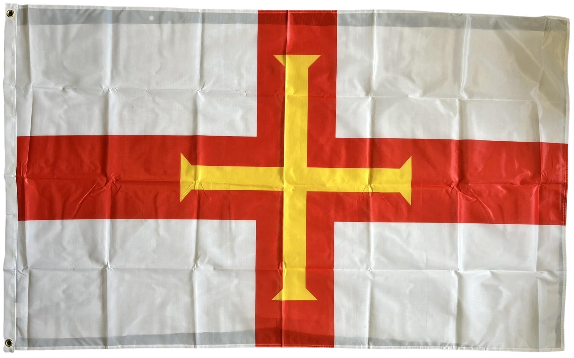 NWFlags Guernsey Flag 5ft x 3ft | Outdoor Heavy 110d Knitted Polyester | 5x3 Guernsey Heavy Duty Strong Flag for Garden Flagpole with 2 metal eyelets