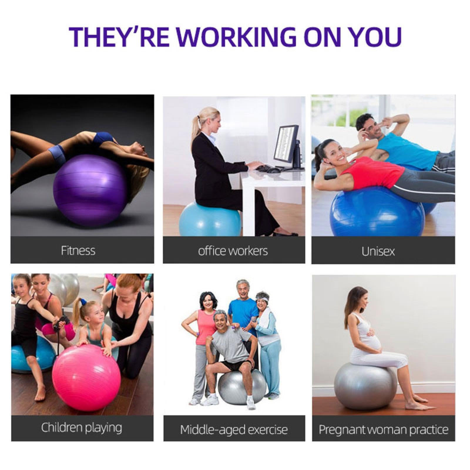 Piłka do ćwiczeń z PCW, piłki fitness, piłka do jogi, pogrubiona, przeciwwybuchowa, ćwiczenia, dom, siłownia, sprzęt do pilatesu, piłka balansowa