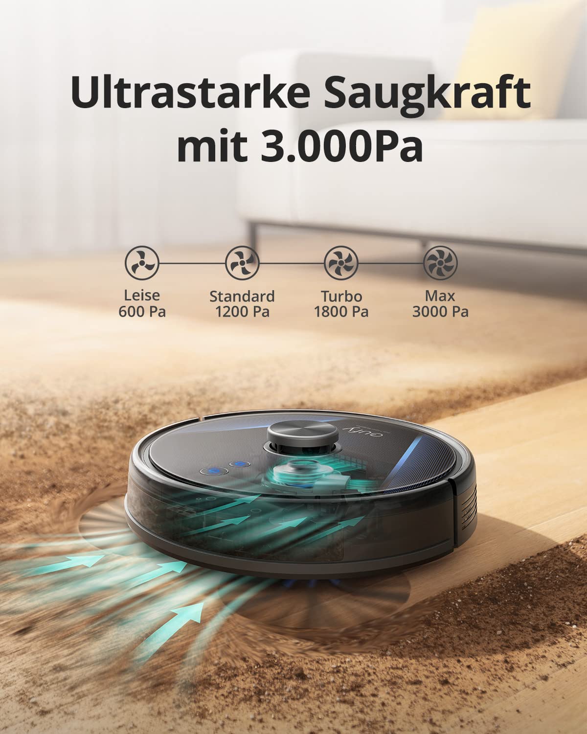 eufy RoboVac LR30 Hybrid Saugroboter mit Wischfunktion, 3000Pa Saugleistung, App, Regulierbarer Wasserbehälter, Kompatibel mit Alexa (Generalüberholt)