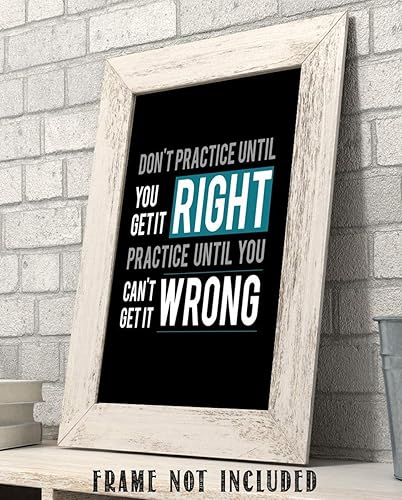 Miniatura 6 de Practice Until You Can't Get It Wrong - Motivational Wall Art, Typographic Print Is Perfect Home Wall Decor For Living Room, High School Classroom