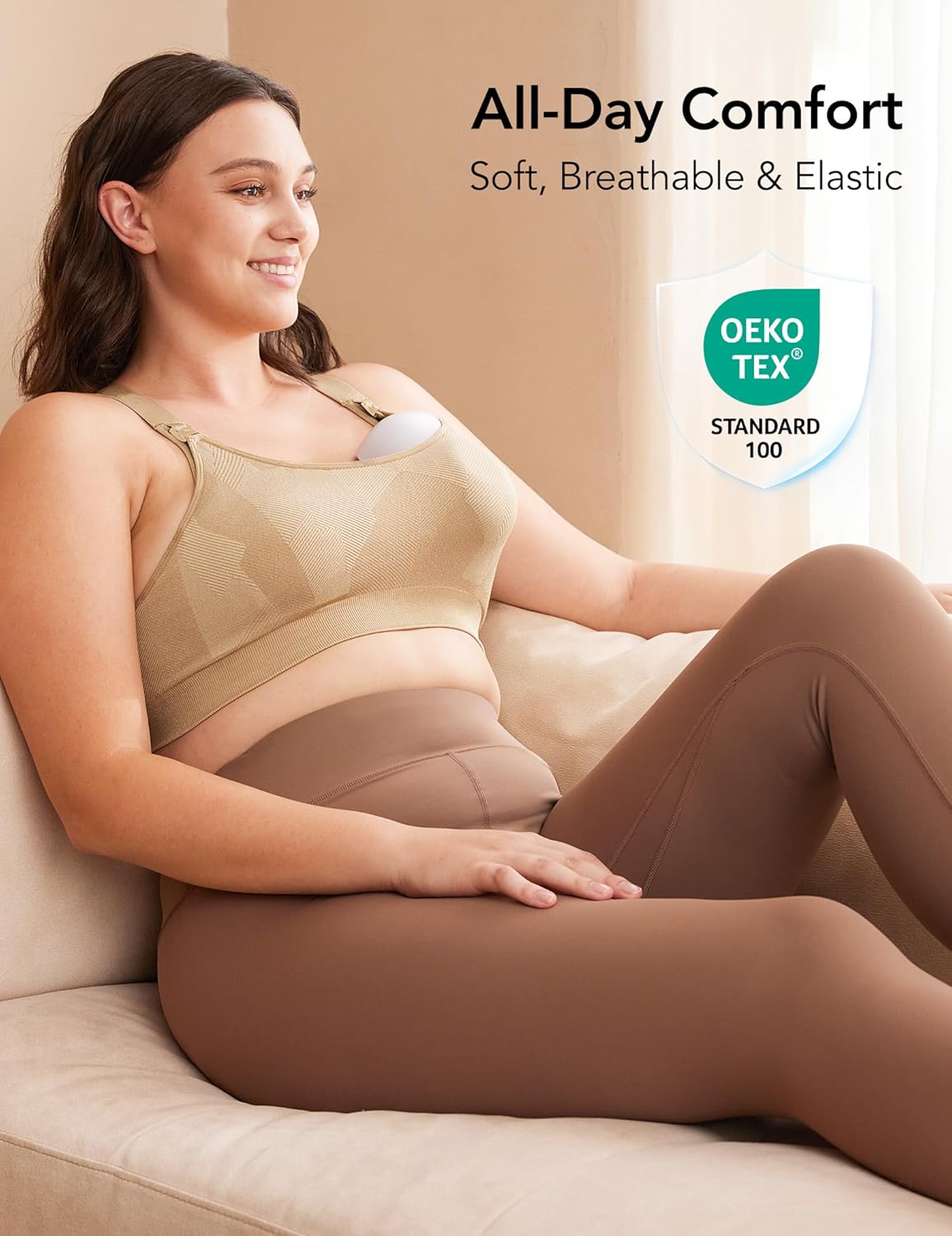 HOFISH Womens Seamless Maternity Sleep Bras Breastfeeding Everyday Bra 3 Pack - Image 3