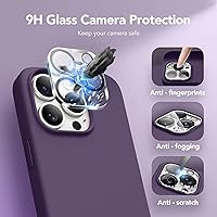 Vista 918 de GONEZ Funda de silicona para iPhone 15 Pro Max, compatible con Magsafe, protector de cámara + protector de pantalla, forro de microfibra suave Negro