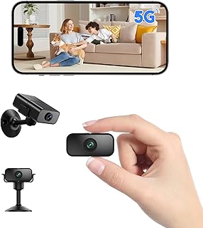 Mini Kamera, 4K HD Überwachungskamera Innen mit 150° Weitwinkel & Nachtsicht, WLAN 2,4 & 5 GHz Kamera Überwachung Innen, Intelligente Bewegungserkennung, Nachtsicht, Live Übertragung via Handy App