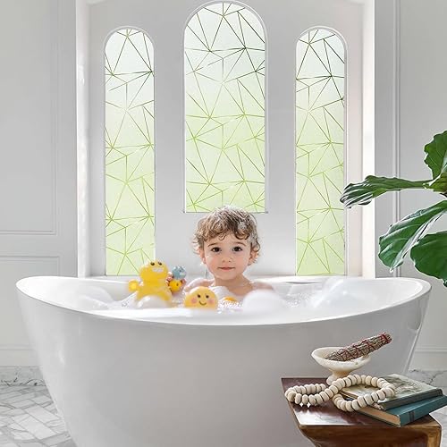 Miniatura 9 de Coavas Película de privacidad para ventana, adhesivo estático de vidrio esmerilado, decorativo para cubierta de puerta de baño, adhesivo para