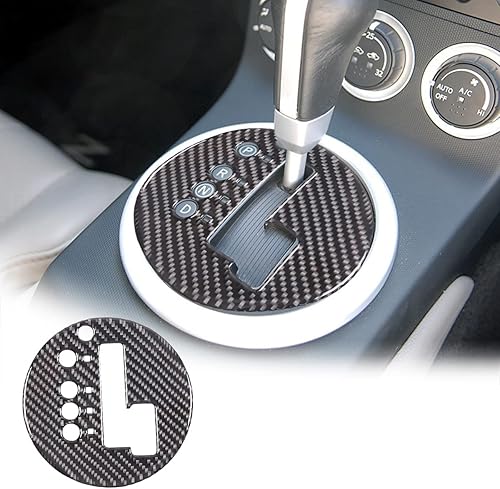 Daeiclru Panel de cambio de marchas de fibra de carbono suave compatible con Nissan 350z 2003-2006, adhesivo decorativo para panel de palanca de
