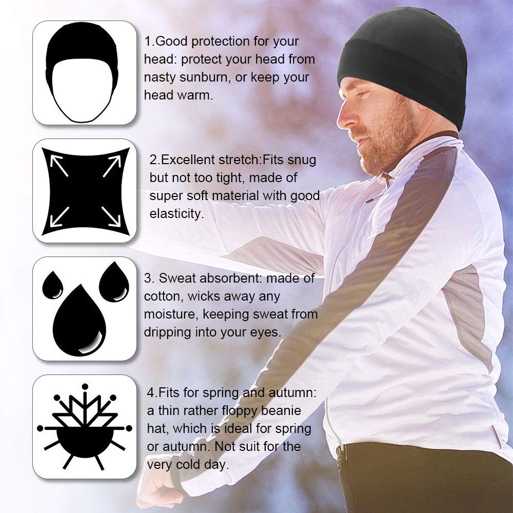 Bonnets Viscose FocusCare Lot De 2/4 - Pour Chimiothérapie, Doublure Casque - Léger Et Confortable