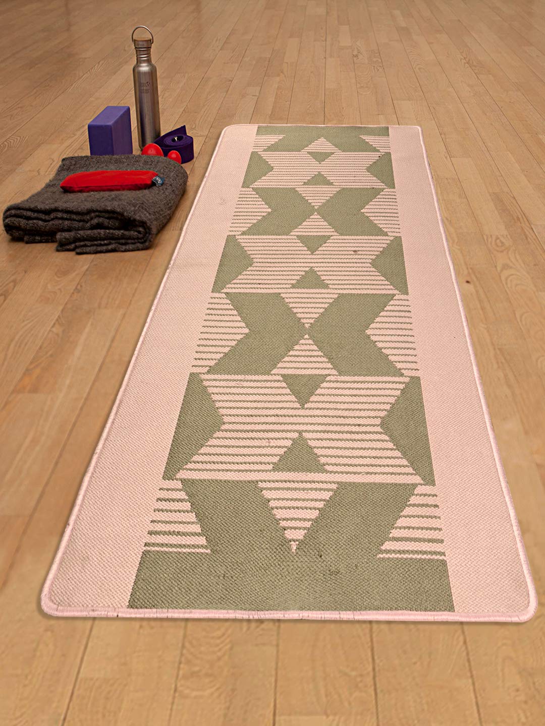 Saral Home i Star Design Handwoven 8mm Thick Antiskid-Long Life-Washable Yoga Mat - Pink, 70x170 Cms (B089ZNRFXS) Amazon Price History, Amazon Price Tracker