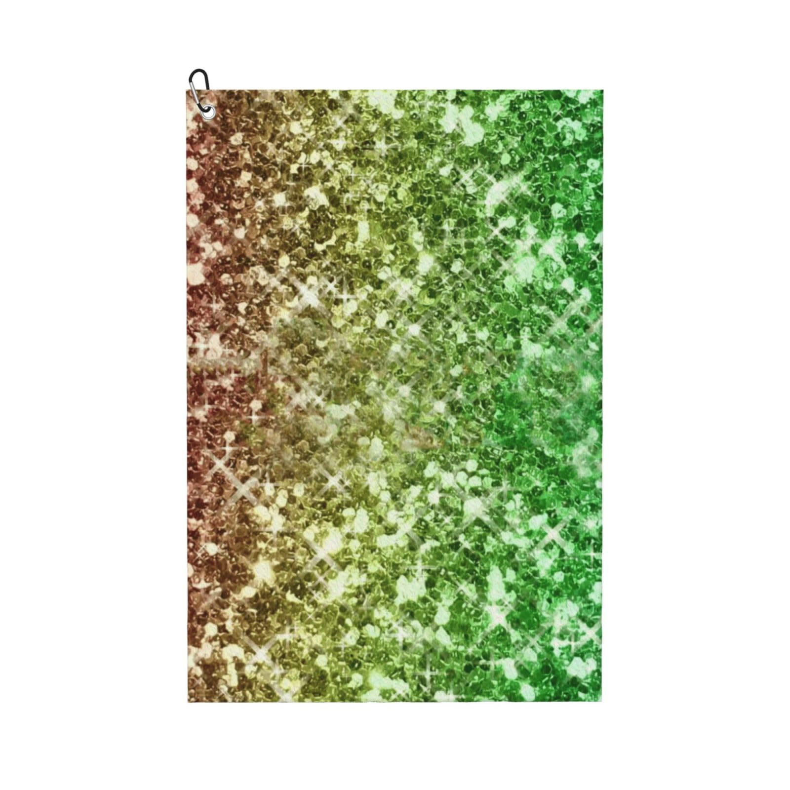 Hnnkloy Rainbow Glitter Sparkle, 16x24 in Portable Waffle Golf Towels with Carabiner Clip for Golf Bag
