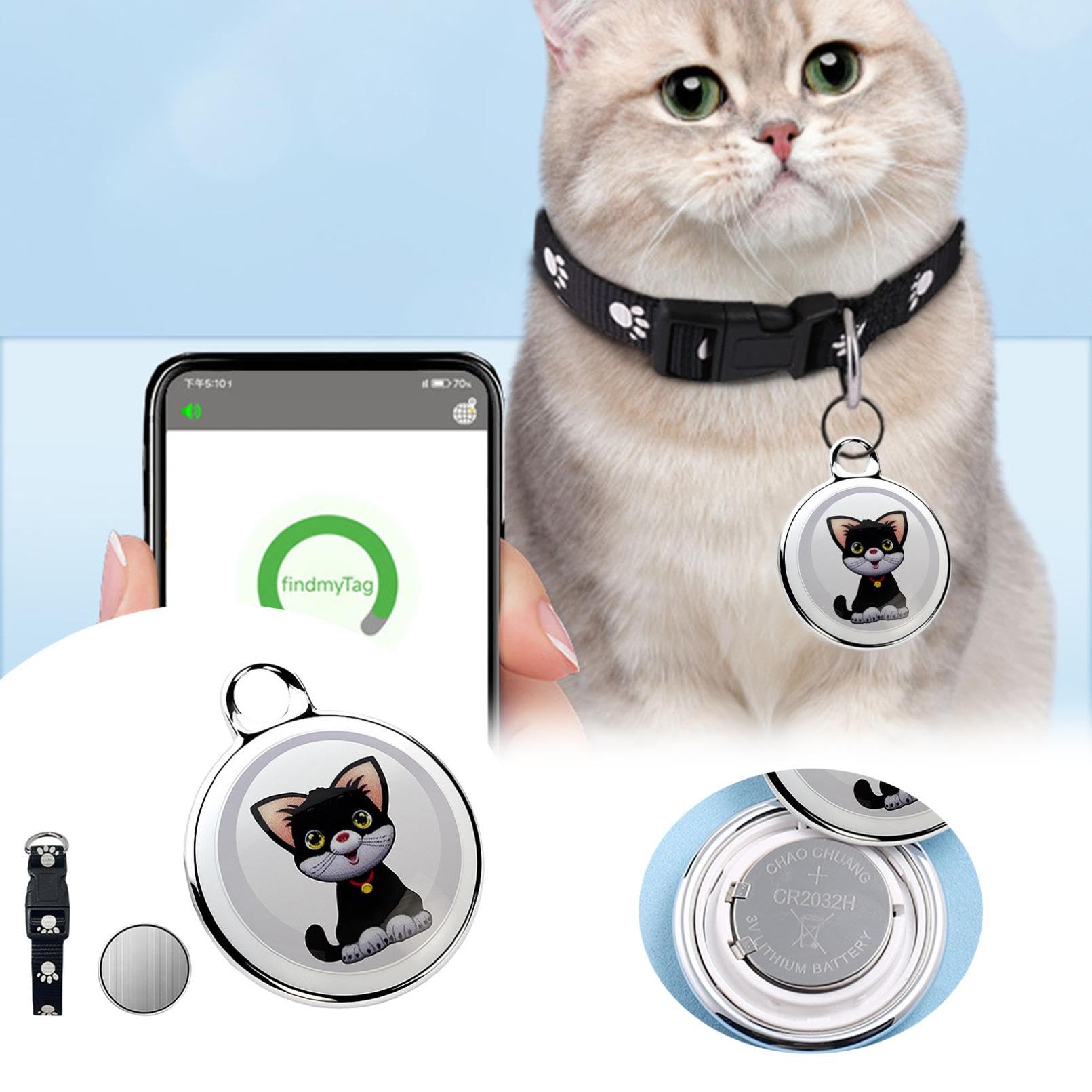 2 mini localizzatori GPS per cani e gatti, senza canone mensile, compatibile con iOS/Android, dispositivi di localizzazione in tutto il mondo, adatti per animali domestici o bagagli, dispositivi