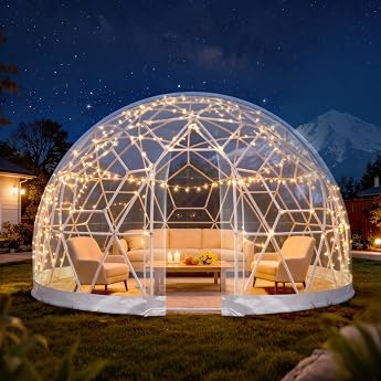 36m Gartenkuppel-Blasenzelt f r den Au enbereich verbessertes geod tisches Kuppelgew chshaus mit transparenter PVC-Abdeckung wetterfestes Gew chshaus geeignet f r Terrassen wei