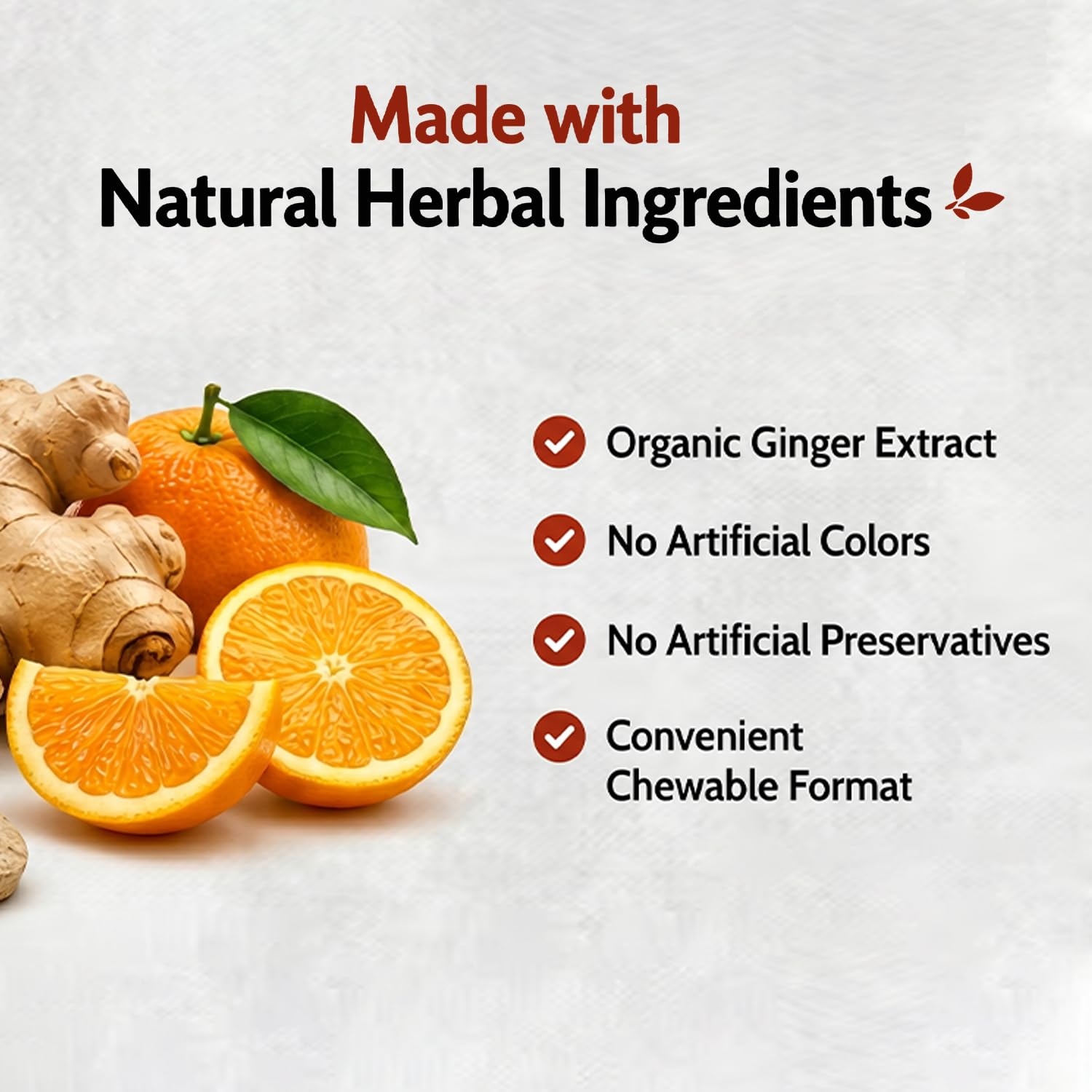 GINGER TABLET Organic Herbal Chewable Ginger Tablets with Orange Flavour | Natural Ayurvedic Sunth (Zingiber Officinale) 250mg | Supports Digestion, Cold & Cough Relief | 100 Tablets 4