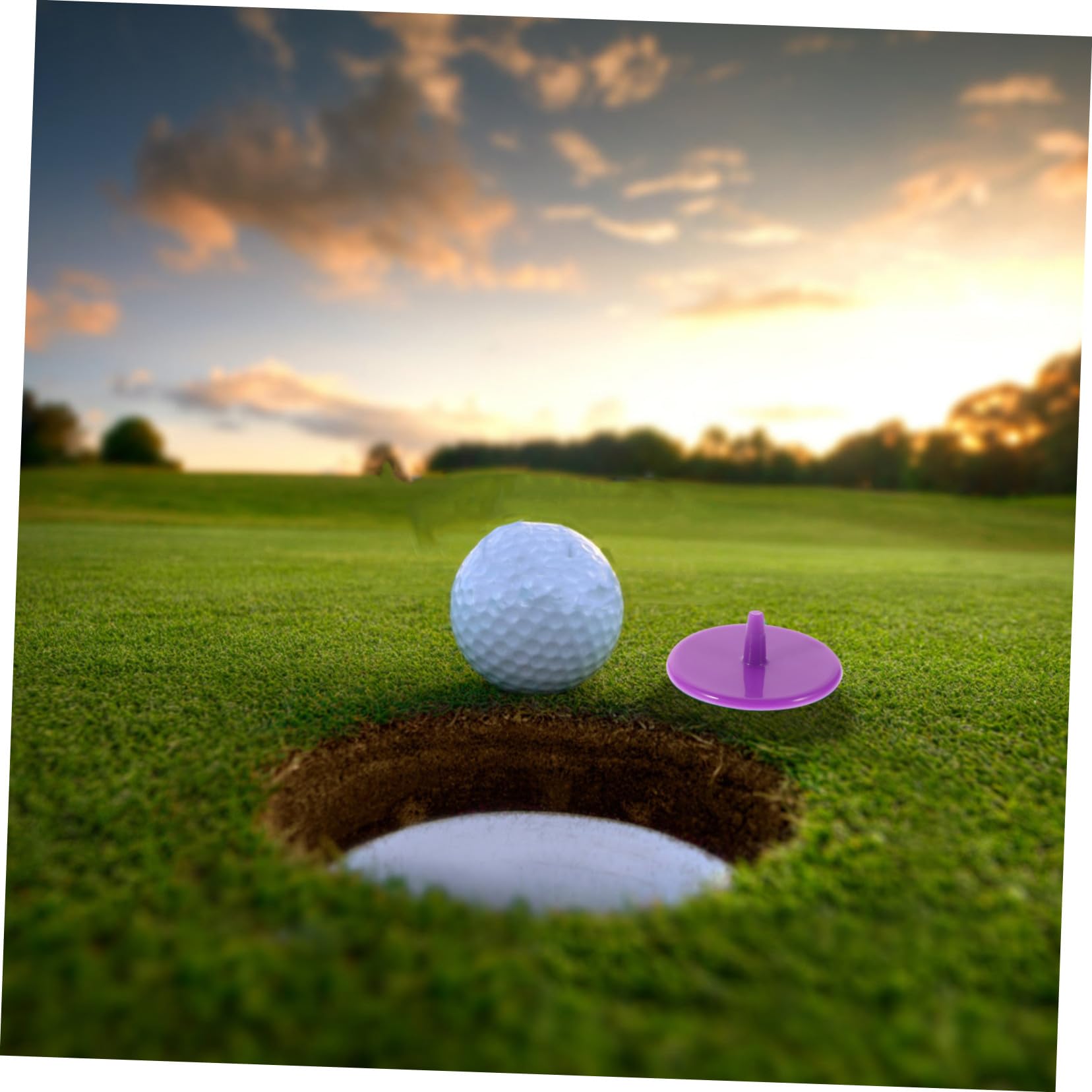 TOYANDONA Runde Golfballmarker Farbige Golfmarkierungswerkzeuge aus Kunststoff und Widerstandsfähig 100 Stück für Einfach im Boden zu Platzieren Präzise Ballpositionierung Zufällige Farbe