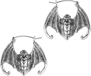 Halloween Mischievous Earrings for Women Bat Vampire Wings Stainless Steel Hoop Earrings