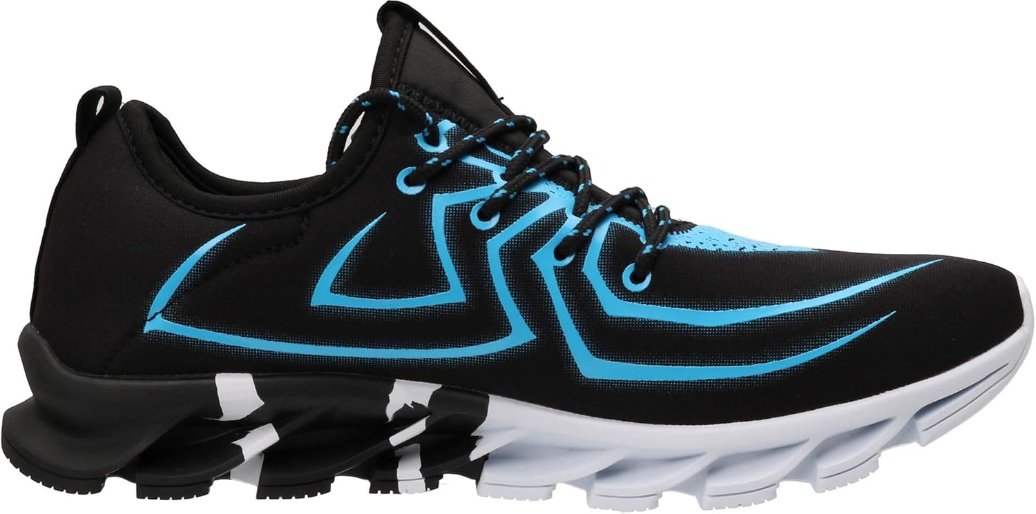 BRONAX Blue Sneakers for Men Comfortable Lightweight Slip on Size 9.5 Sport Fitness Athletic Tennis Shoes Zapatos de Hombre