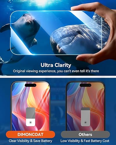 Miniatura 6 de DIMONCOAT Paquete de 4 protectores de pantalla para iPhone 14 Pro protección militar 10X marco de fácil instalación compatible con iPhone 14 Pro de