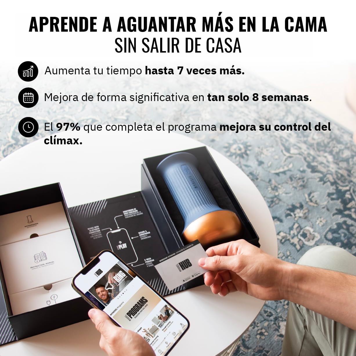 MYHIXEL Control II – Entrenador para Eyaculación Precoz con App – Mejora el Control de la Eyaculación y Dura Más en la Cama – Método Natural sin Medicamentos