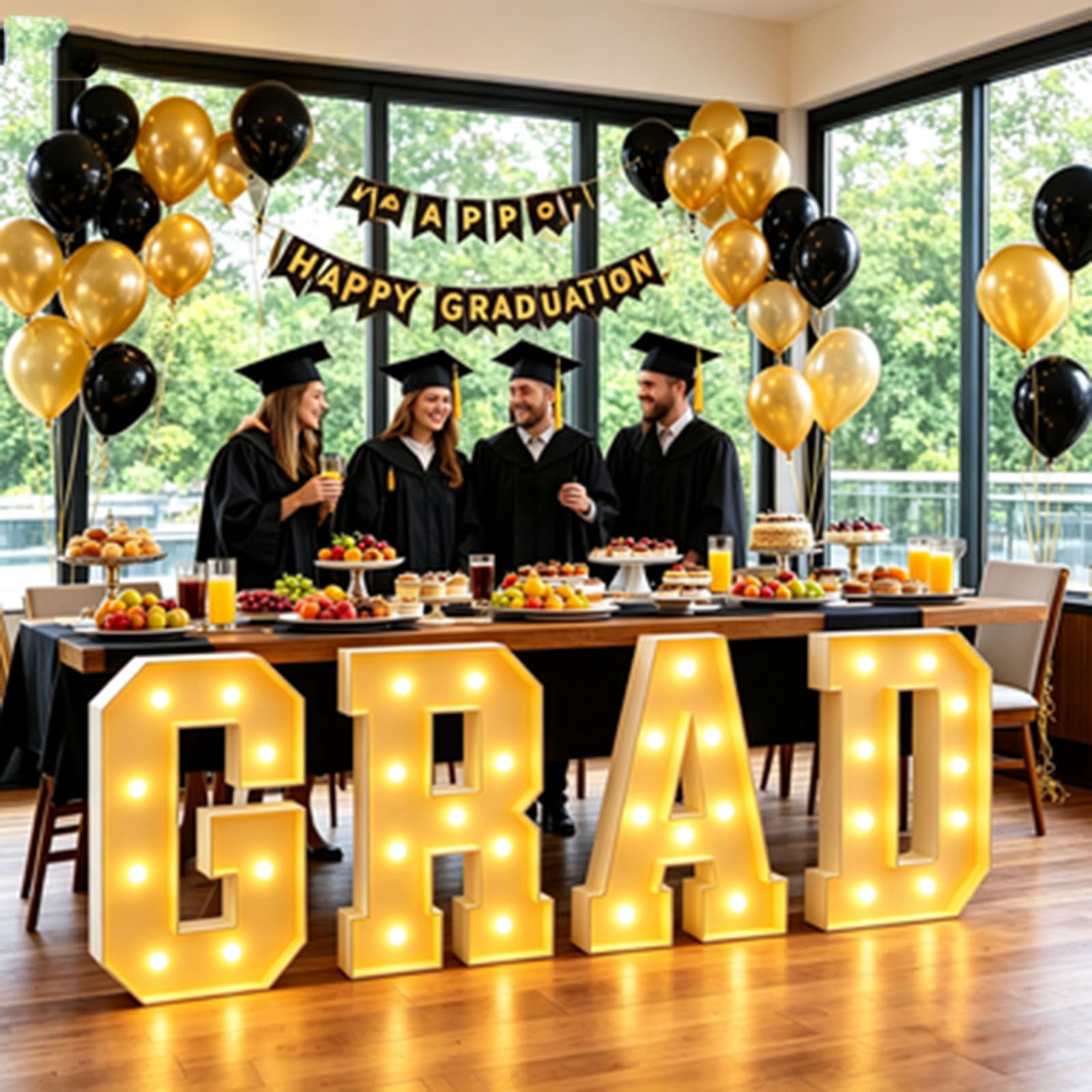 Yokqexz Class Of 2026 Graduation LED Light, GRAD Marquee Letters Lights, Congrats Grad Light Up Sign for Graduation Party Home Classroom Decoration(120cm)