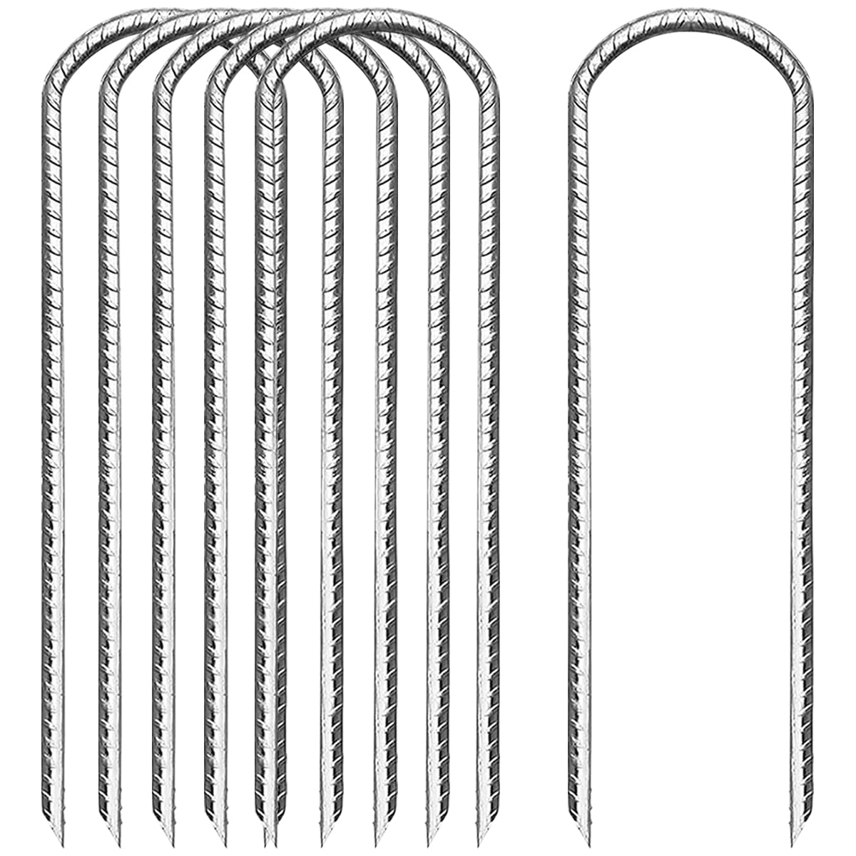 Forhome Anclajes para suelo, 6 estacas de metal en forma de U, piquetas de suelo de 30 cm, piquetas de tierra para fijación de tiendas de campaña, vallas, invernaderos