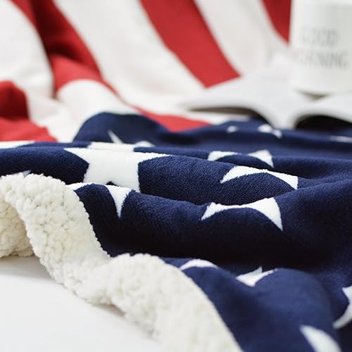 Miniatura 6 de Brandream Manta de forro polar de diseño con bandera estadounidense para niños, niñas, adultos, mantas de 51 x 63 pulgadas, súper suave