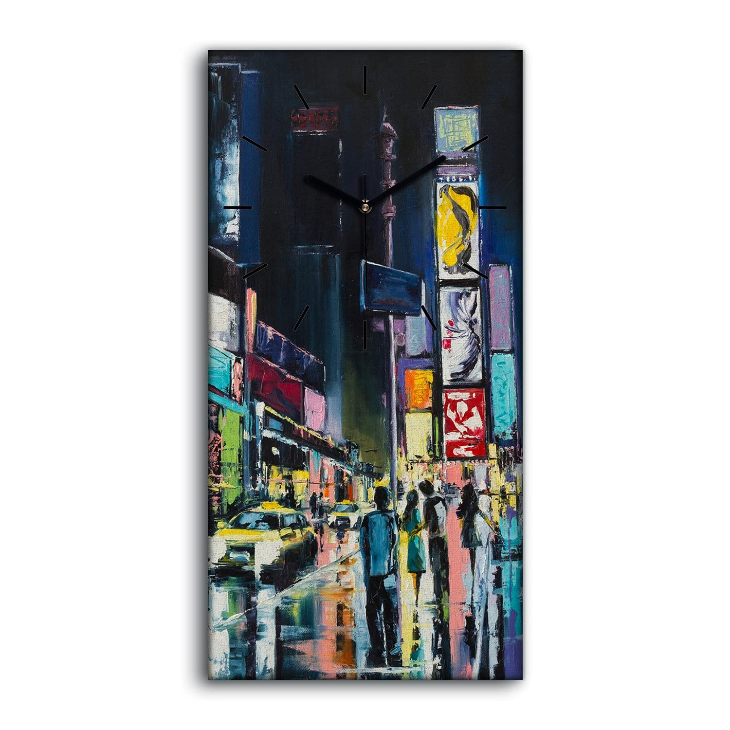 Horloge Silencieuse Sans Tic Tac Salon New York Toile 30x60