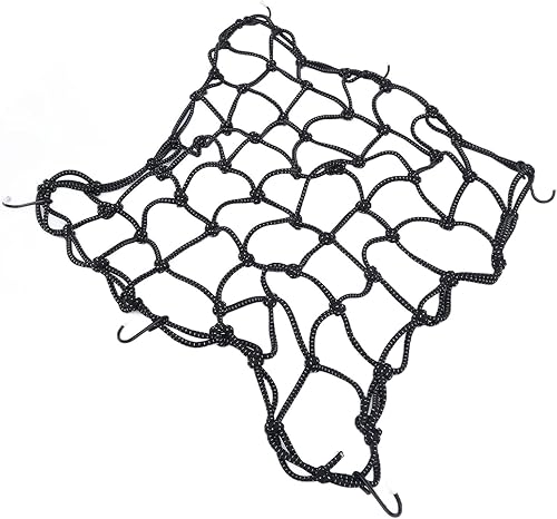 Miniatura 9 de Red de carga para motocicleta, filamento de látex, casco de motocicleta, malla gruesa para vehículos, automóviles (negro)