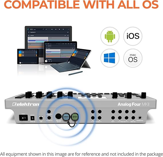CME WIDI Master Premium Bluetooth MIDI Adapter | 5-pin DIN, Ultra Low 3ms Latency, No Battery, Powered via MIDI Out