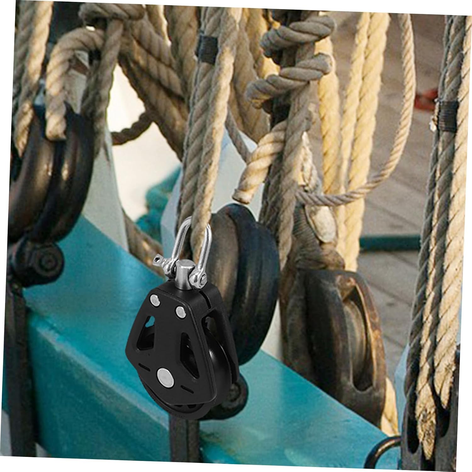 Double Swivel Block with Bearing Nylon Pulley Wheel for Weight Cable Systems Gym Equipment Attachments Sailboat Pulley 3.81X2.04X0.86In 2-Pack