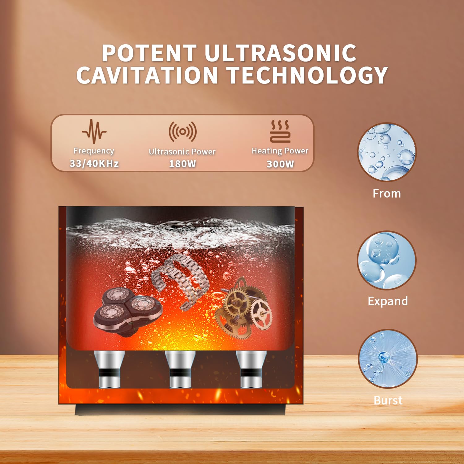 SOUTH BASE Ultraschallreinigungsgerät,6L Ultraschallreiniger mit Reinigungskorb,Timer&Heizung,180W Touch Control Ultraschallreinigungsmaschine zur Reinigung von Vergaserteilen,Schmuck,Brillen,Ketten