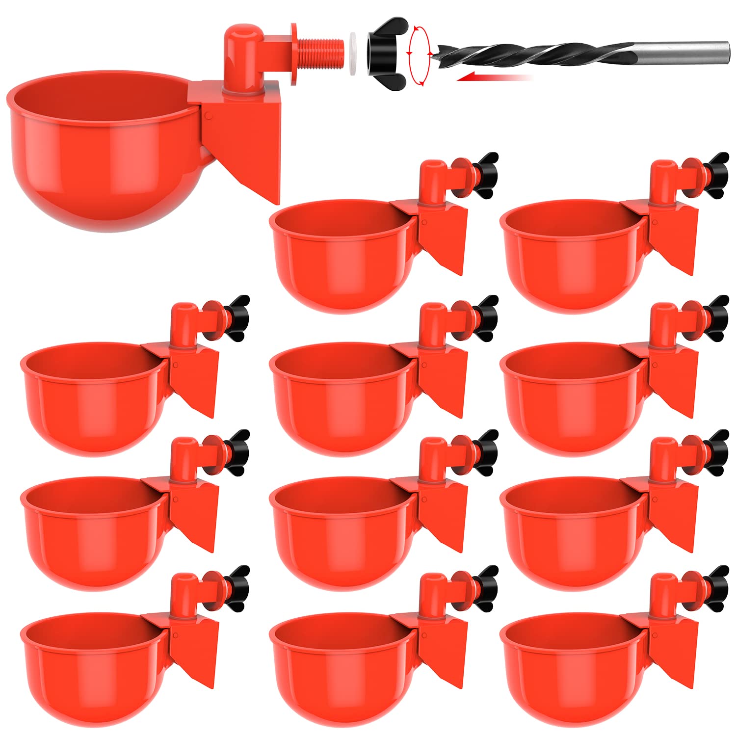 Photo 1 of 2 PACK**sansheng Chicken Waterer Cups,3/8 Inch Thread Automatic Chicken Water Cups(Pack of 6)